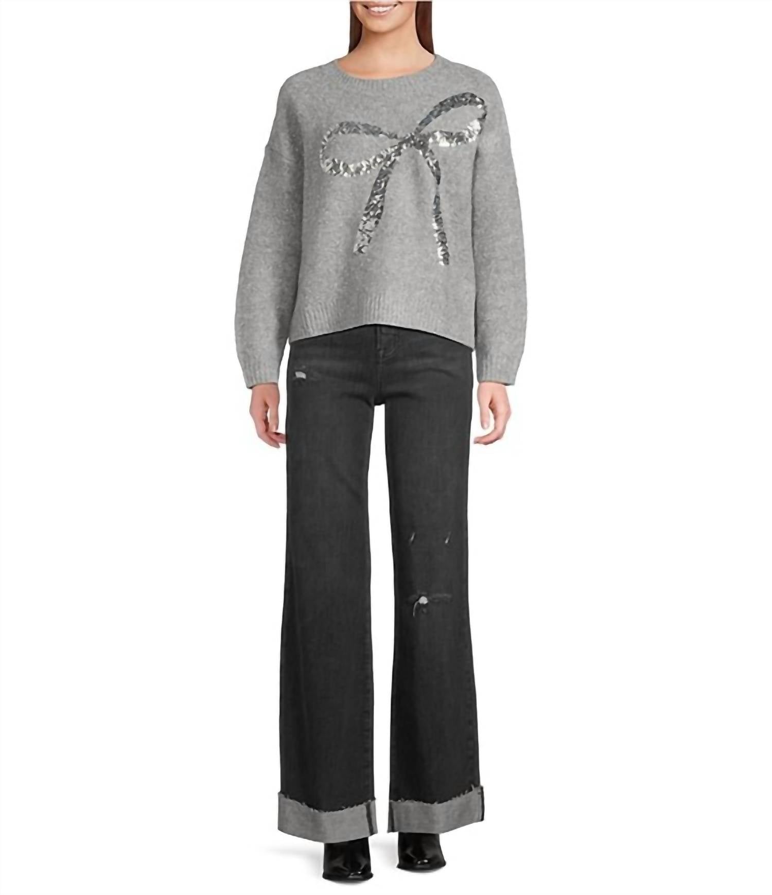 Elan - Sequin Bow Sweater