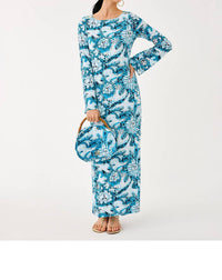 Lilly Pulitzer Long Sleeve Maxi Dress in bellevue blue lilly gulls - women's dress - view 4
