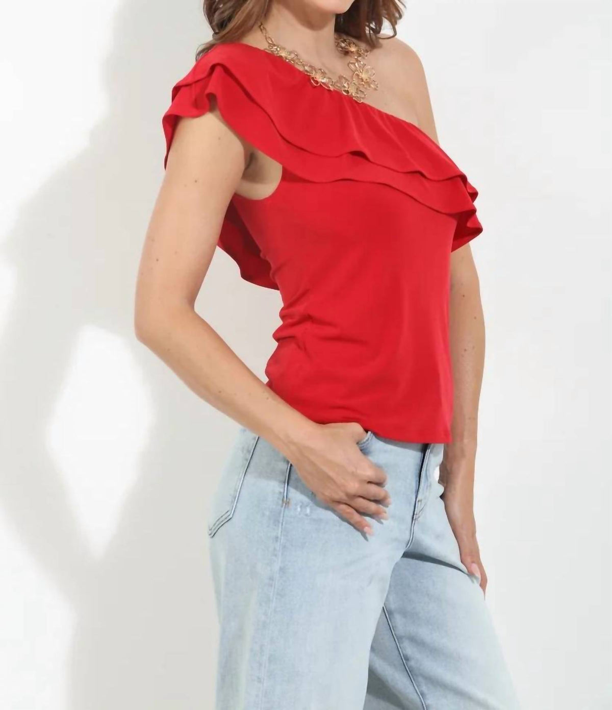 Veronica M - Ruffle One Shoulder Top