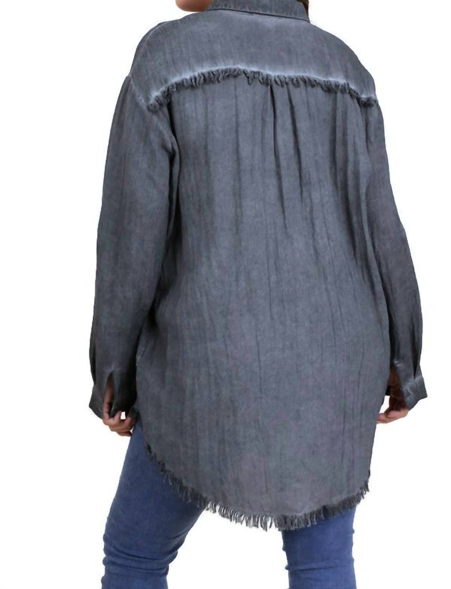 Umgee - Frayed Button Up Shirt