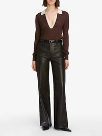 Frame - Women's Le Slim Palazzo Modernist Pocket Leather Pants