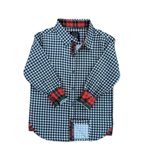 Tuktuk Designs - Men's Houndstooth Long Sleeve Shirt