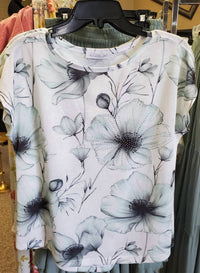 Keren Hart - Women's Floral Rhinestone Top