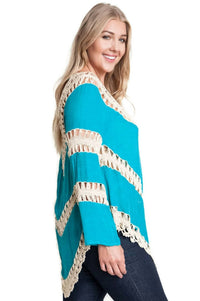 Umgee - Bohemian Lacy Crochet Trim Tunic