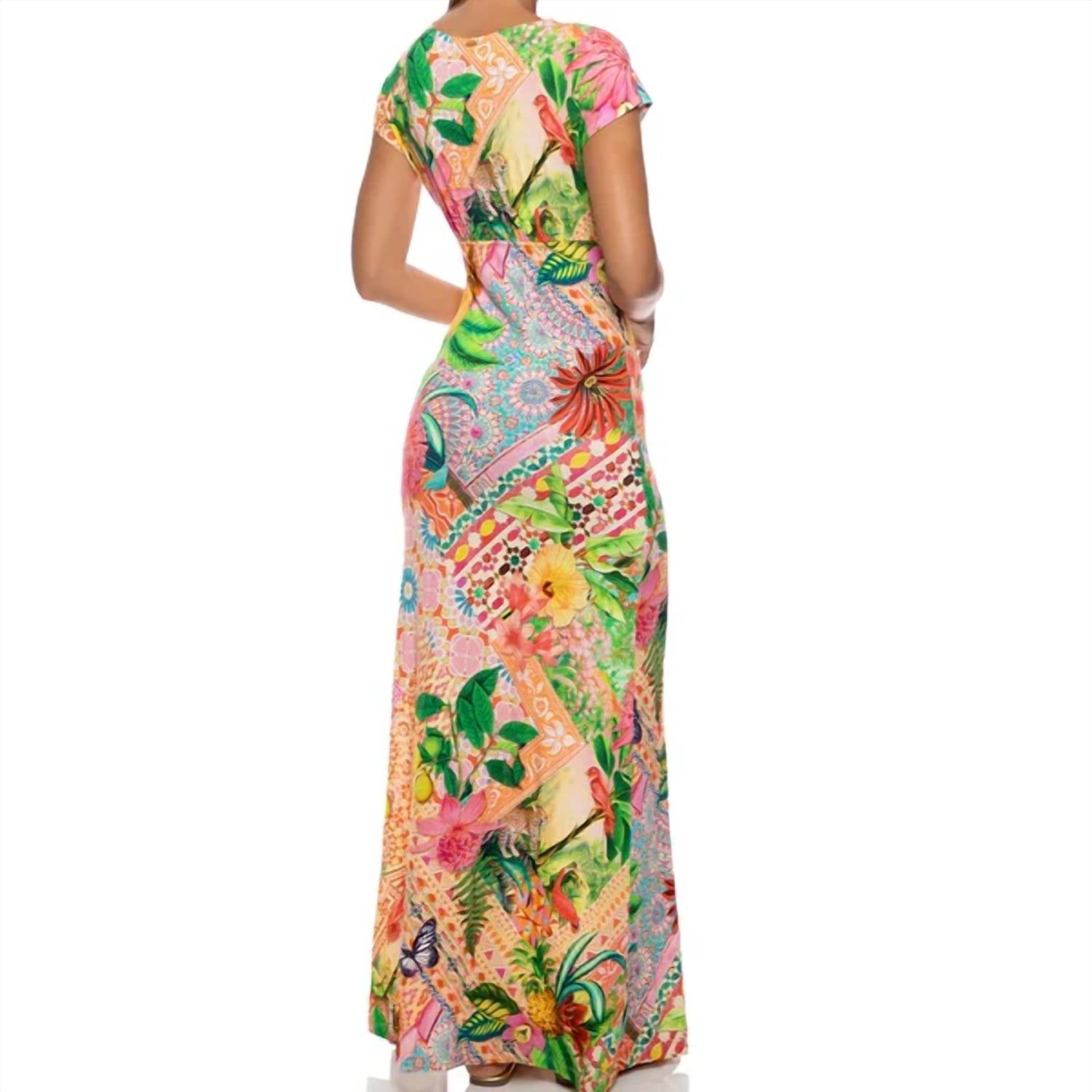 Luli Fama - Opulent Eden Cap Sleeve Long Dress
