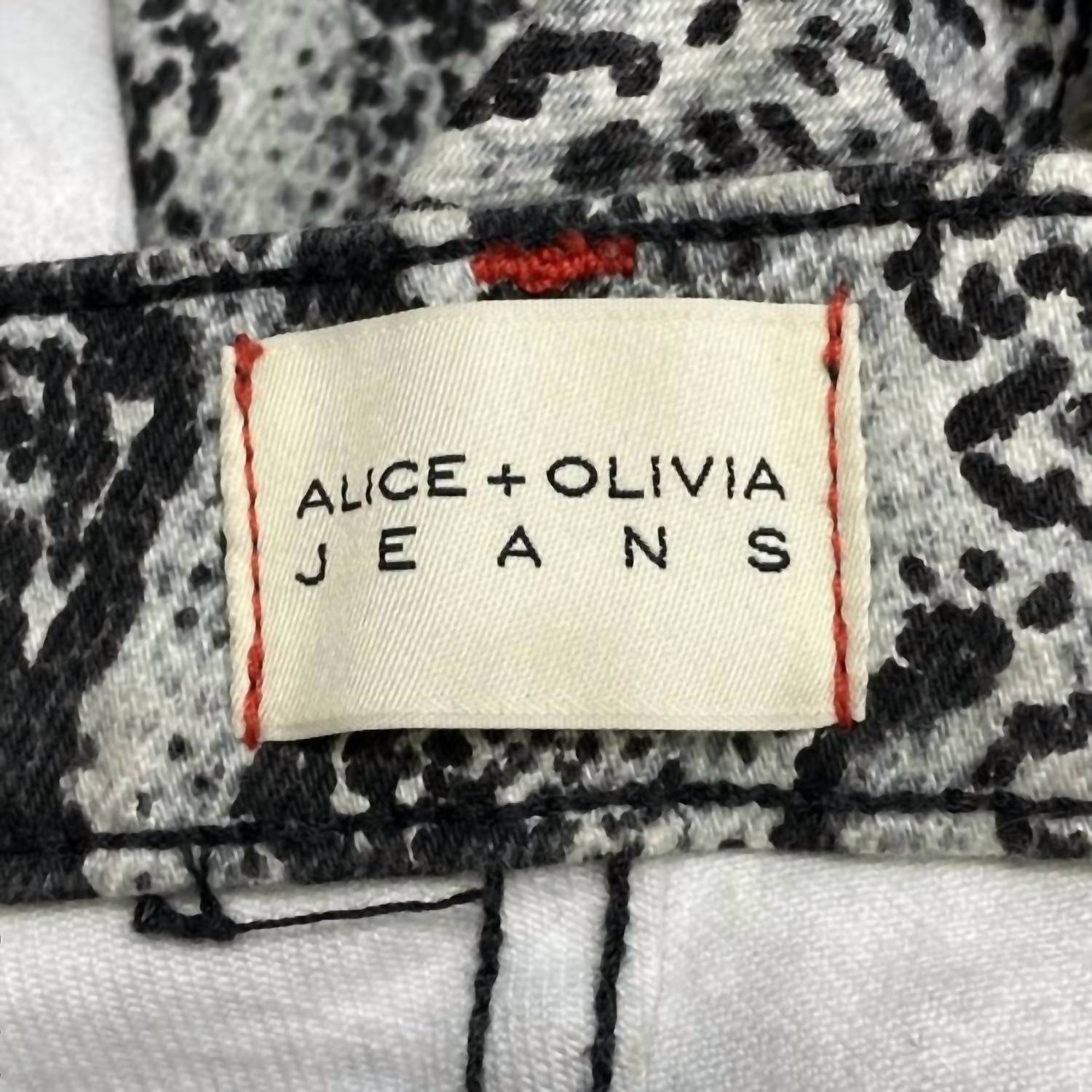 alice + olivia Women’s Snakeskin Skinny Jeans in black white - women's jeans - view 8