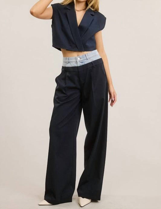 Mimosa - Wide Leg Trouser with Denim Waistband