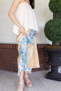 mystree Wildflower Dreams Mixed Floral Midi Skirt in purple - women's skirt - detail view