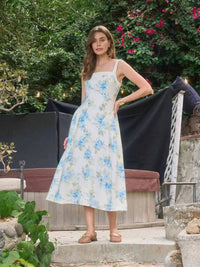 Moon River - Sleeveless Corset Detail Midi Dress