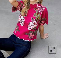 Thml - Women's Scallop Hem And Sleeves Tee