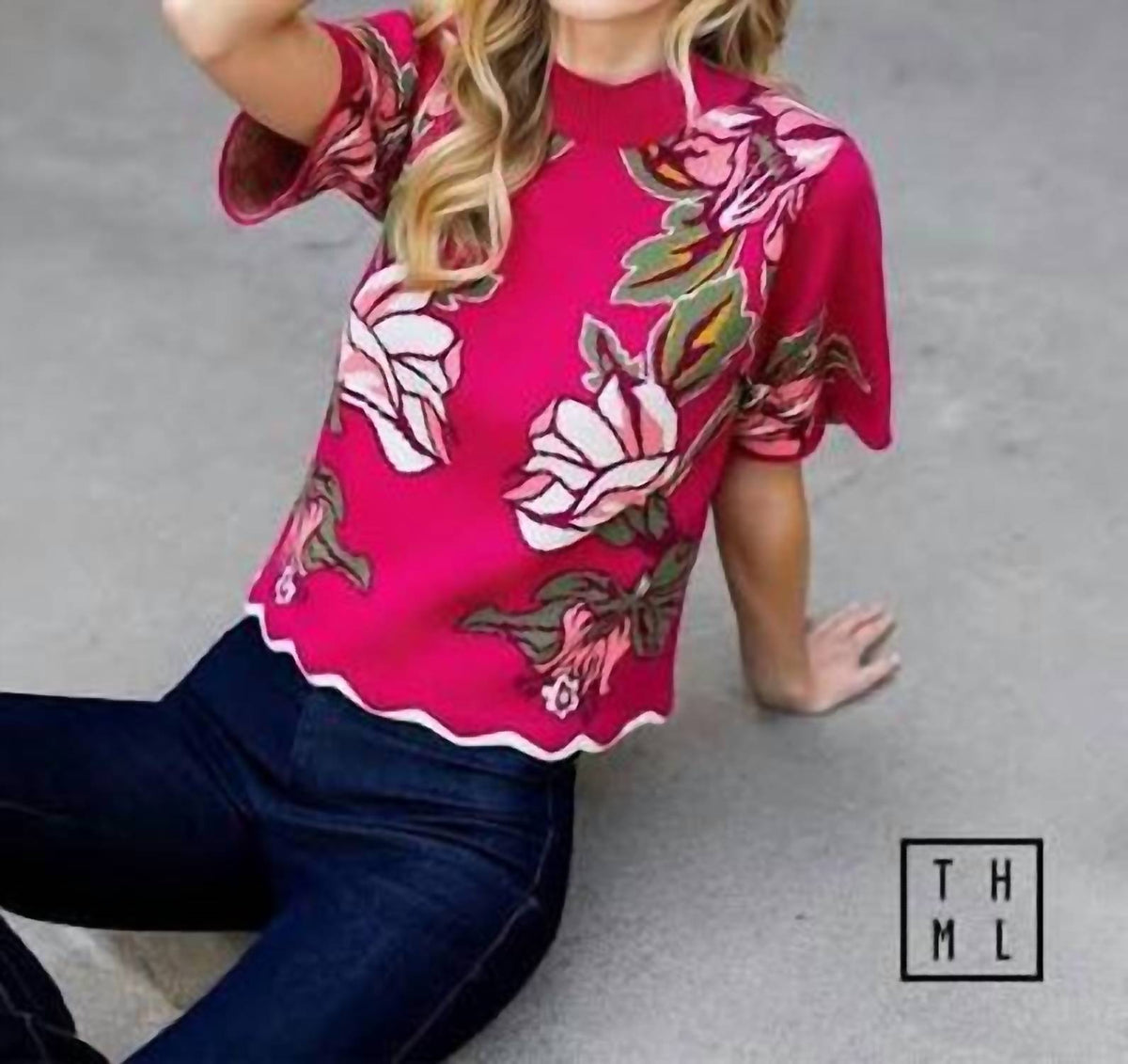 Thml - Women's Scallop Hem And Sleeves Tee
