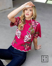 Thml - Women's Scallop Hem And Sleeves Tee