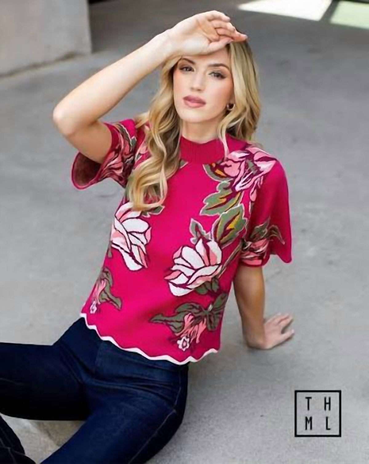 Thml - Women's Scallop Hem And Sleeves Tee
