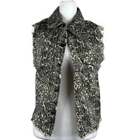 English Rose - Women's Animal Print Distressed Vest