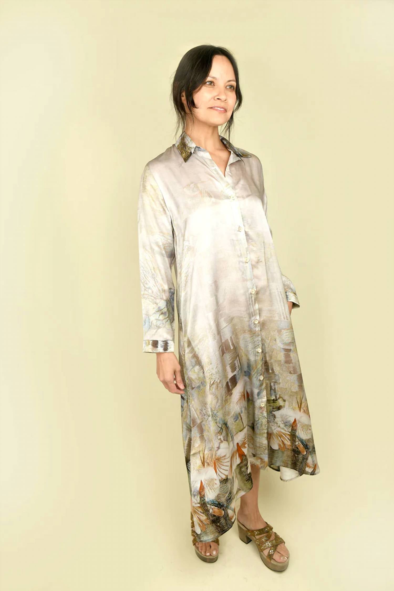 Bokja - Silk Z Long Sleeve Midi Dress