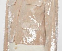 Self-Portrait - Champagne Sequin Jacket