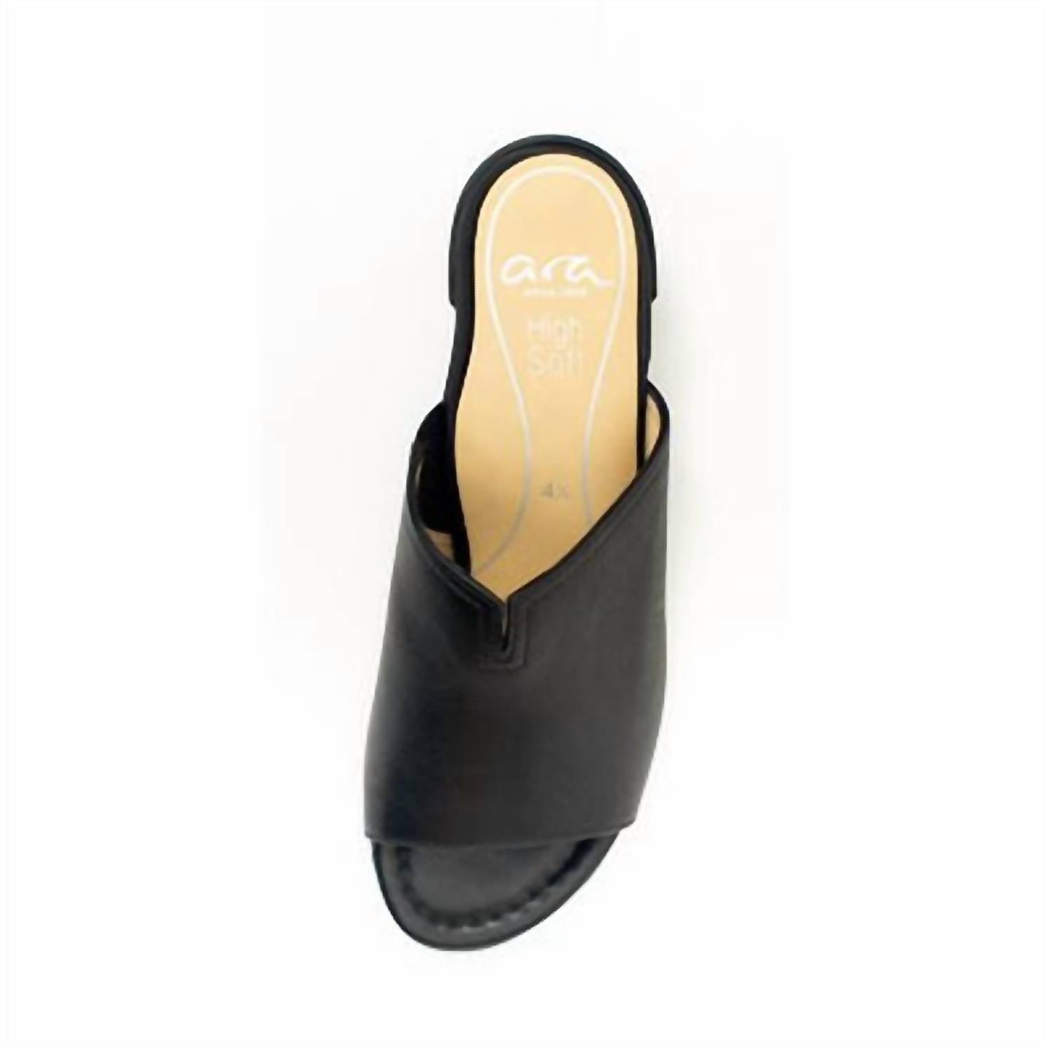 Ara Women's Gerty Block Heel Slide in black - women's sandal - alternate view