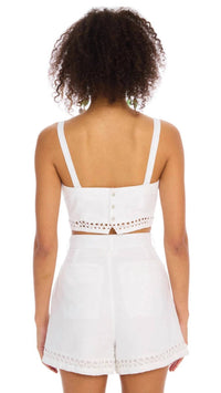 Allison New York - Elodie Linen Crop Top