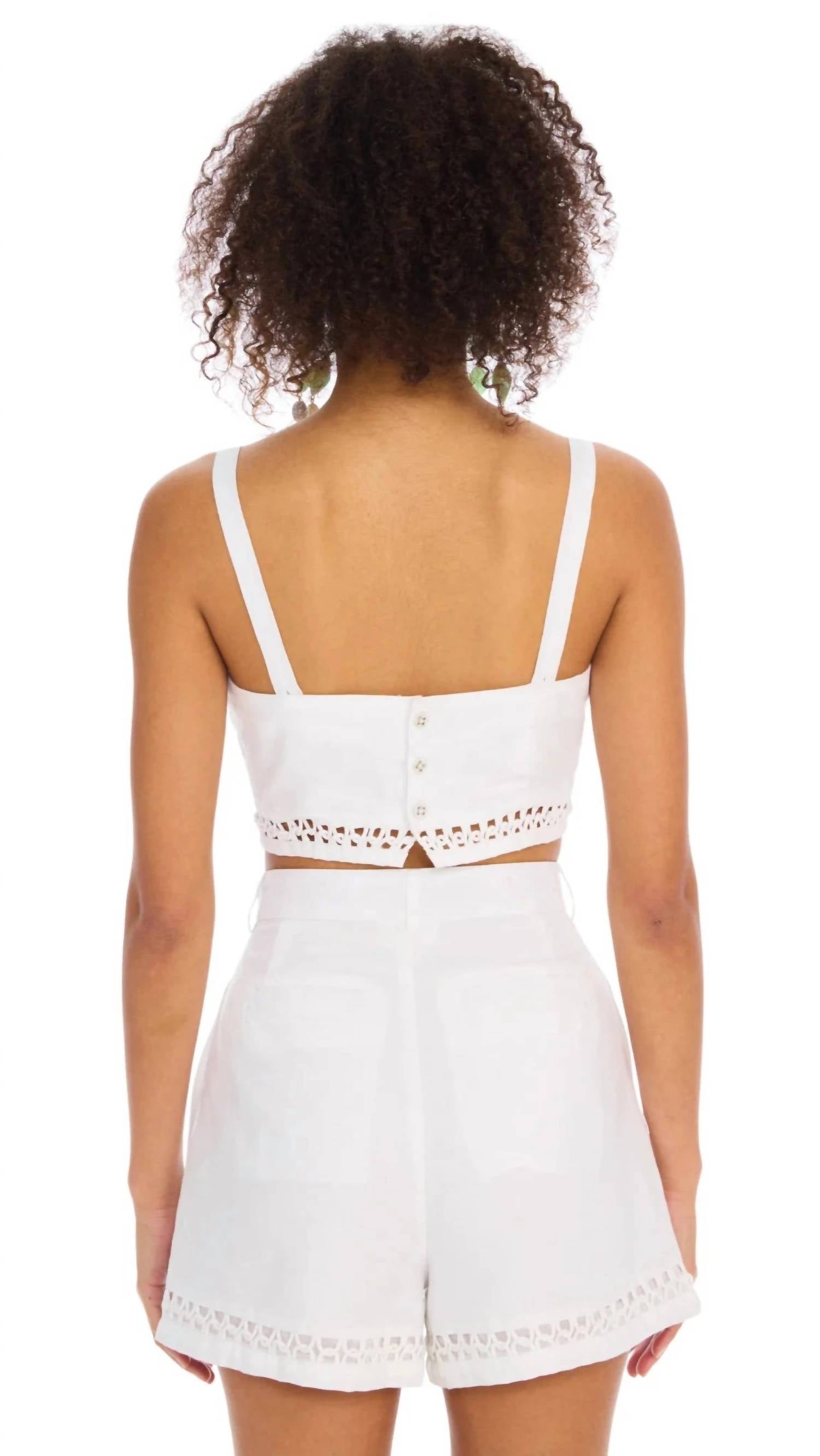 Allison New York - Elodie Linen Crop Top