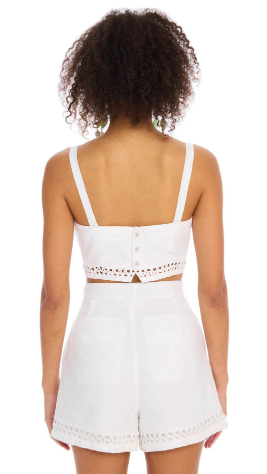 Allison New York - Elodie Linen Crop Top