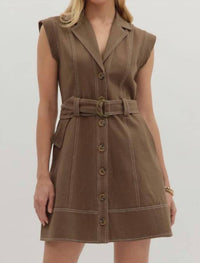 entro Tailored Outlaw Dress in brown - women's dress - view 4