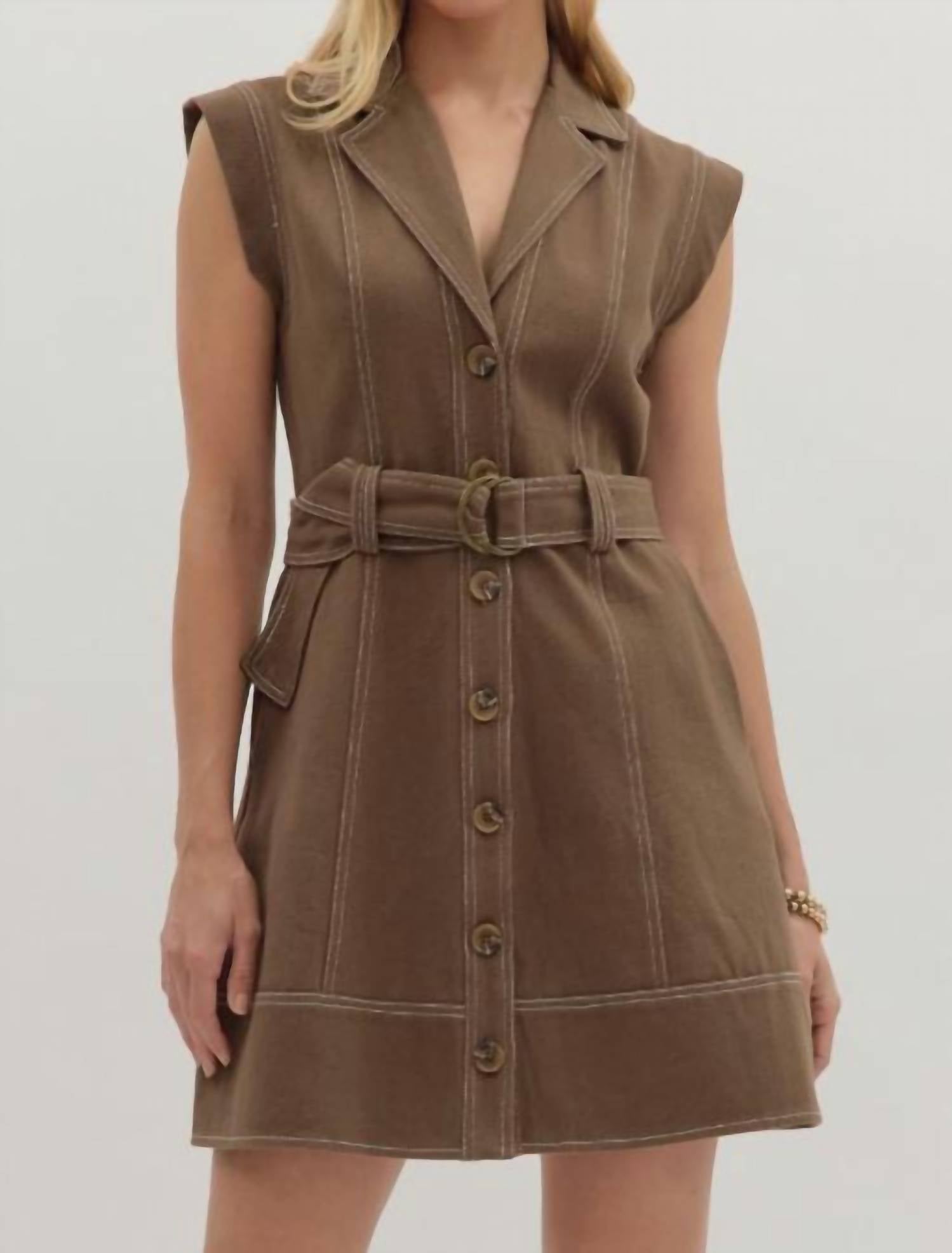 entro Tailored Outlaw Dress in brown - women's dress - view 4