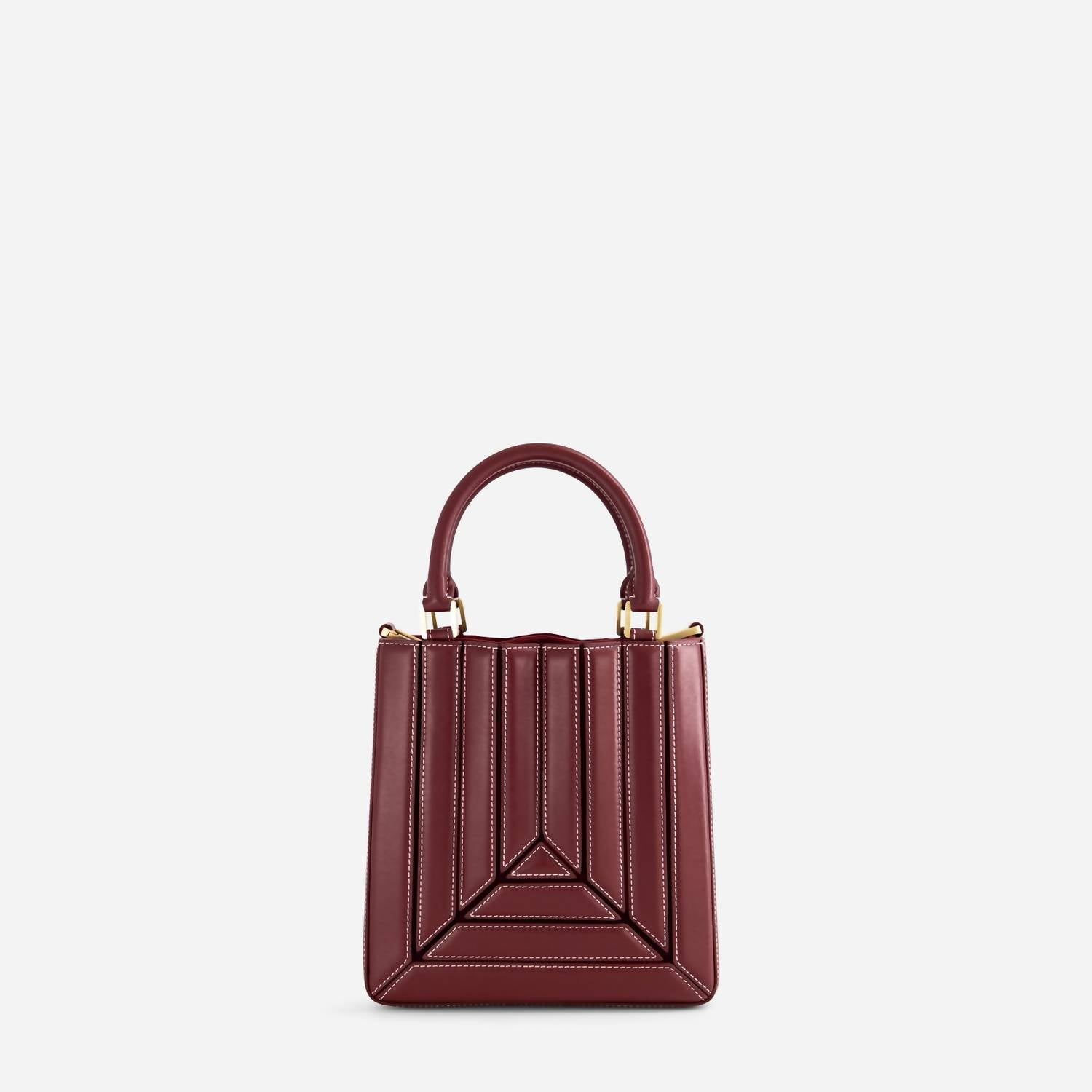 Mlouye Women's Sera Tall Mini Tote Bag in bordeaux - women's bag - alternate view