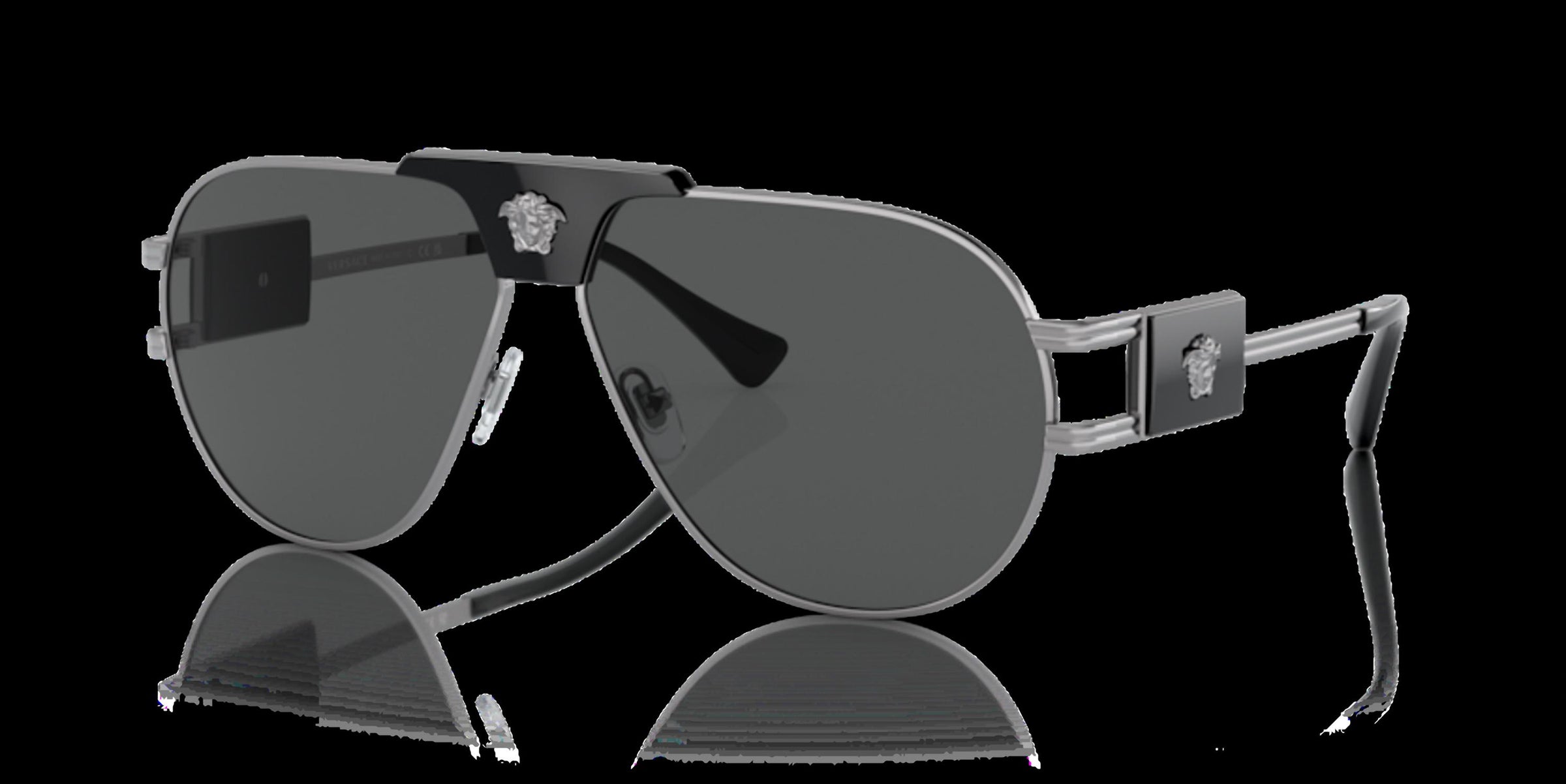Versace - Aviator Non Polarized Sunglasses - 2252 1001 - 87