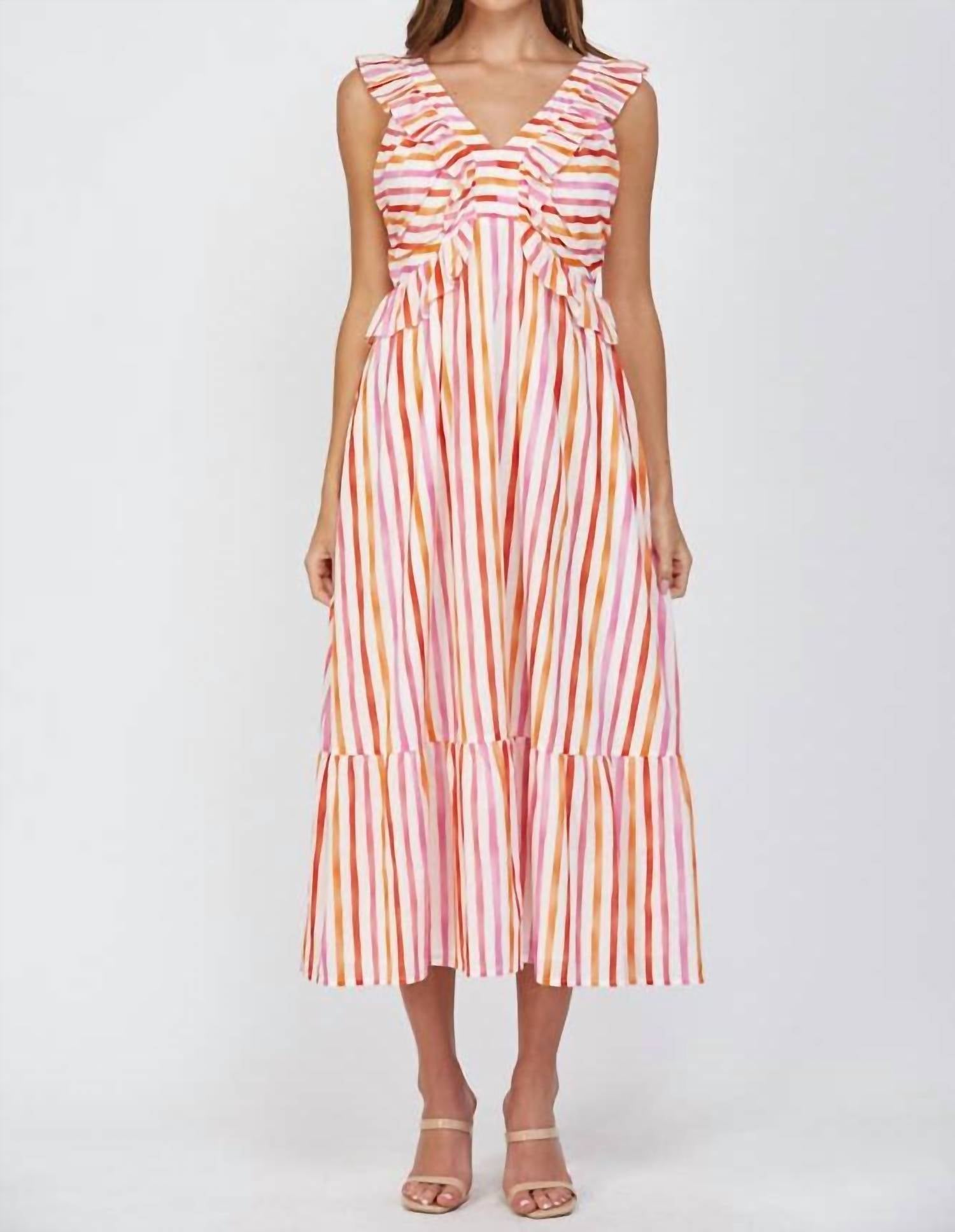 Fate - Sorbet Striped Maxi Dress
