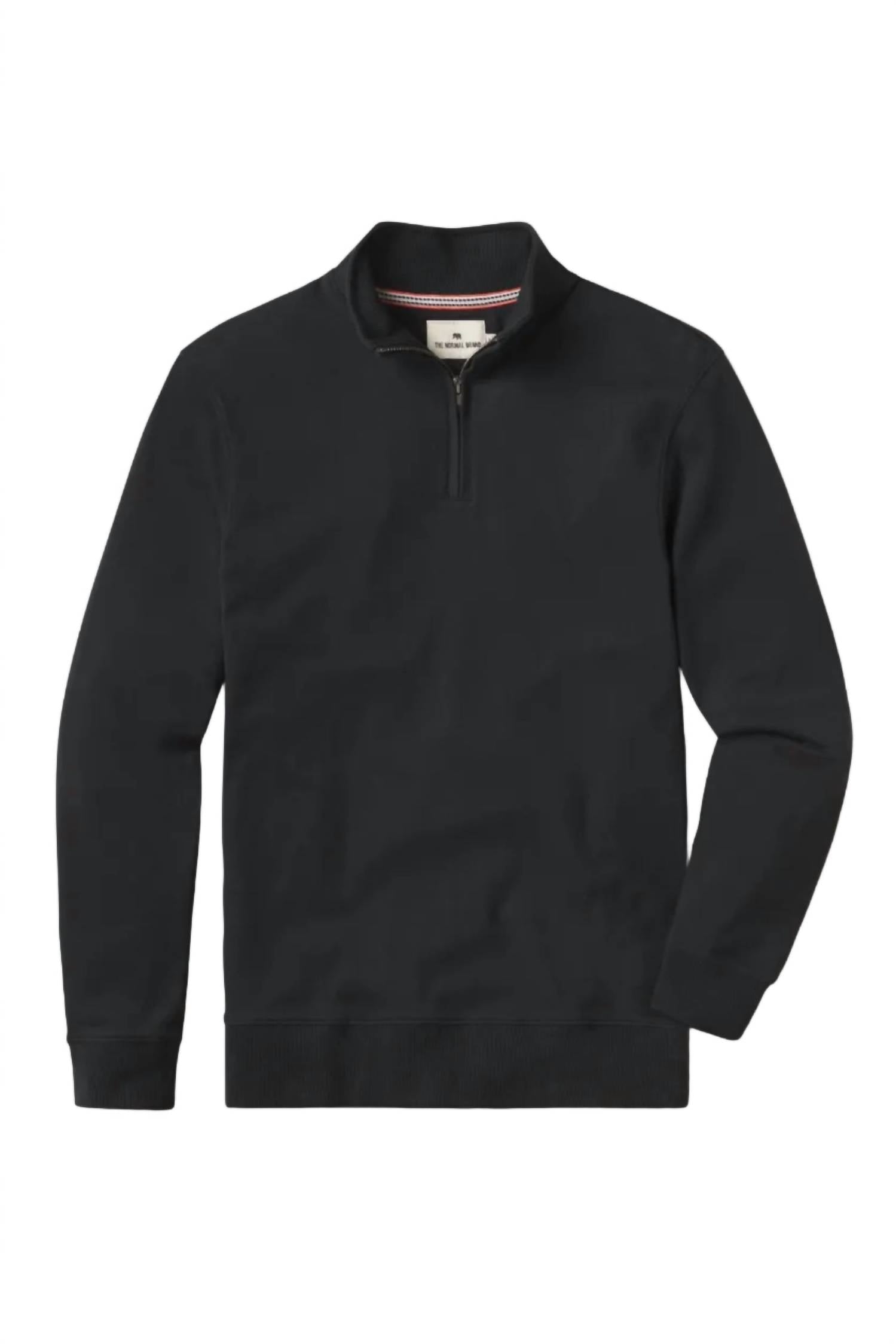 The Normal Brand Puremeso Weekend Quarterzip Sweatshirt in black - men's shirt - view 4