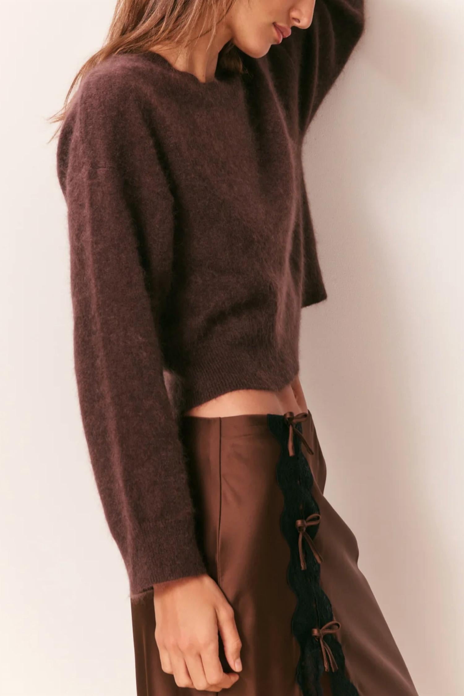 LoveShackFancy Bellman Pullover in cocoa - women's sweater - alternate view