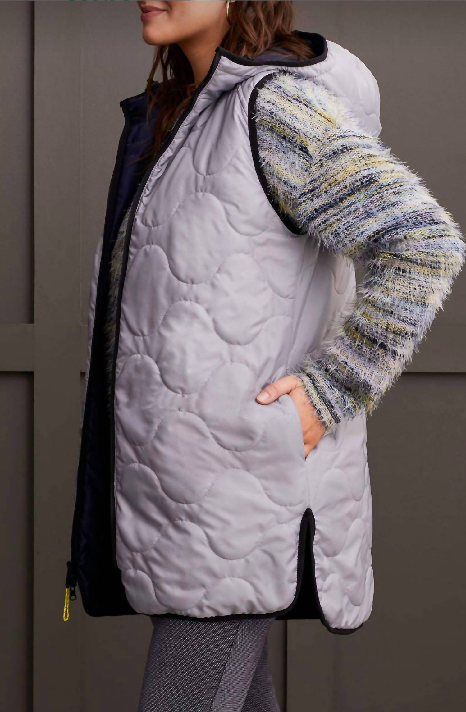Tribal - REVERSIBLE HOODED PUFFER VEST
