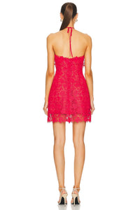 Oscar De La Renta - Floral-appliqué Lace Mini Dress