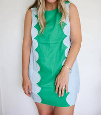 Day + Moon - Women's Gameday Scalloped Sleeveless Dress