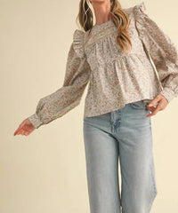 &Merci - Ruffled Puff Sleeve Top