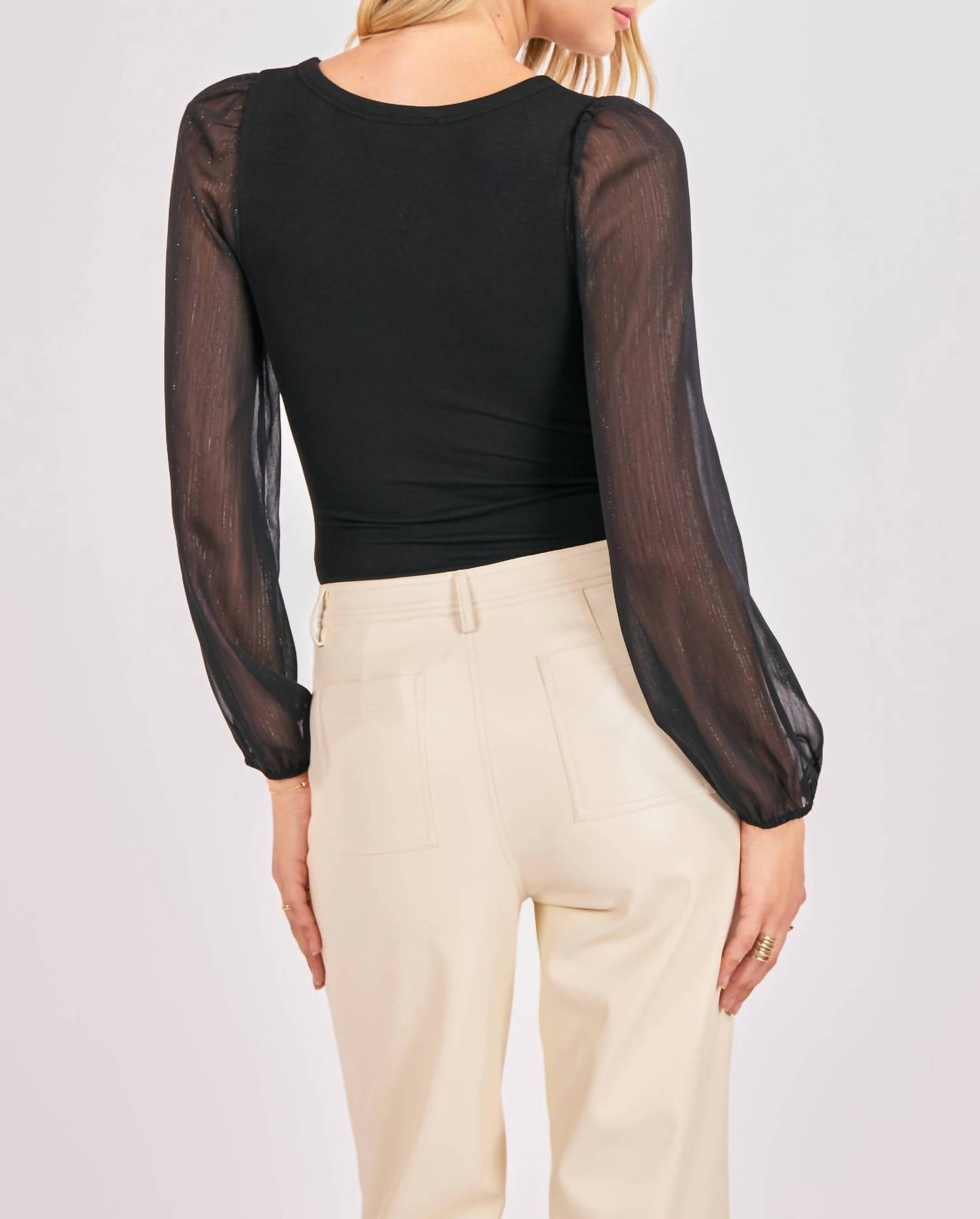 Sadie & Sage - Gleam Mixed Media Bodysuit