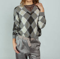 Brazeau Tricot - Argyle V-neck Sweater