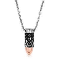 Montana Silversmiths Men's We The People Pistol Bullet Necklace in silver - men's jewelry