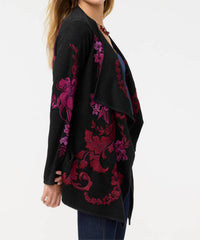Johnny Was Biya Draped Sweater in musia black - women's cardigan - view 4