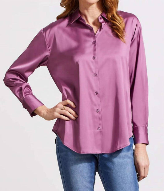 Tribal - Flowy Satin Button Up Shirt