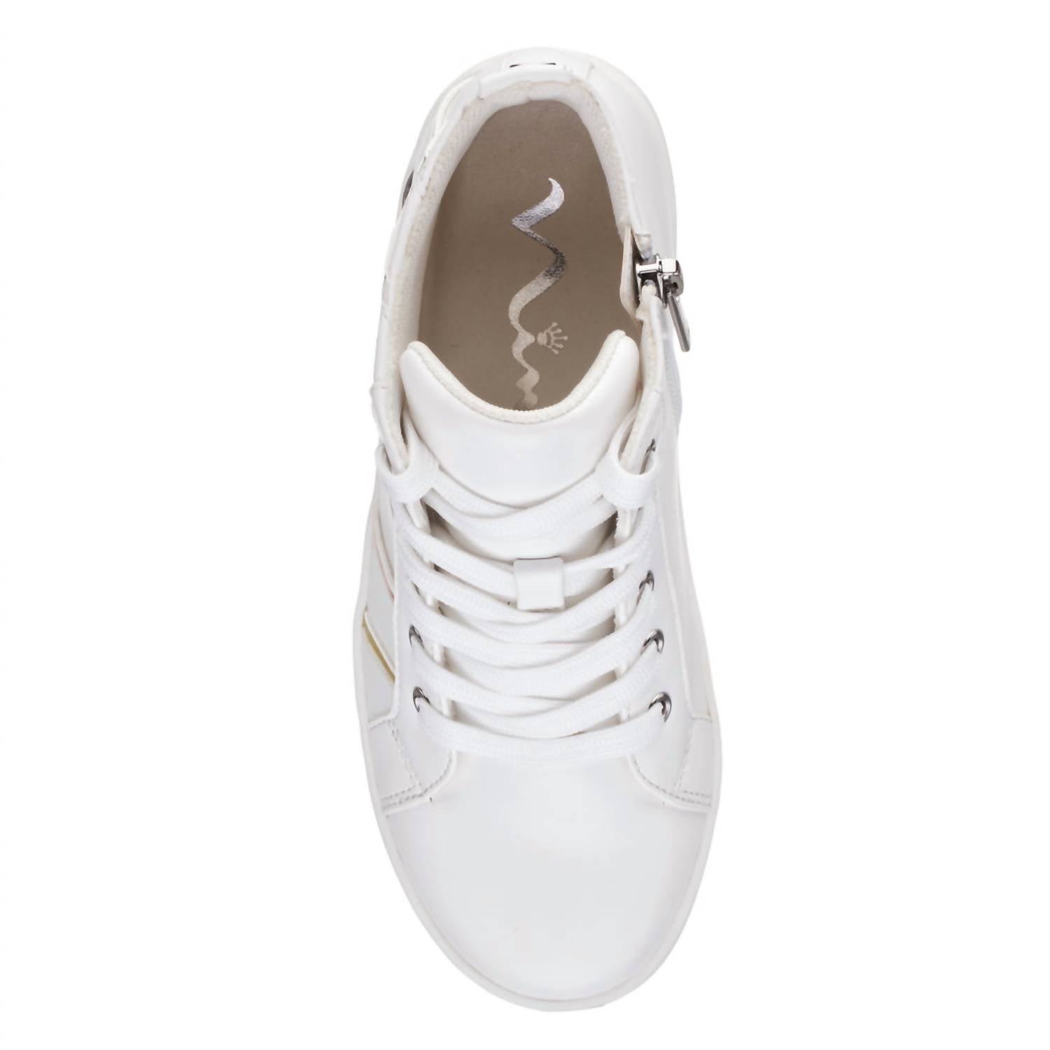 Nina Girls Gwen Side Zip High Top Sneakers in rainbow smooth - kids' sneaker - view 5