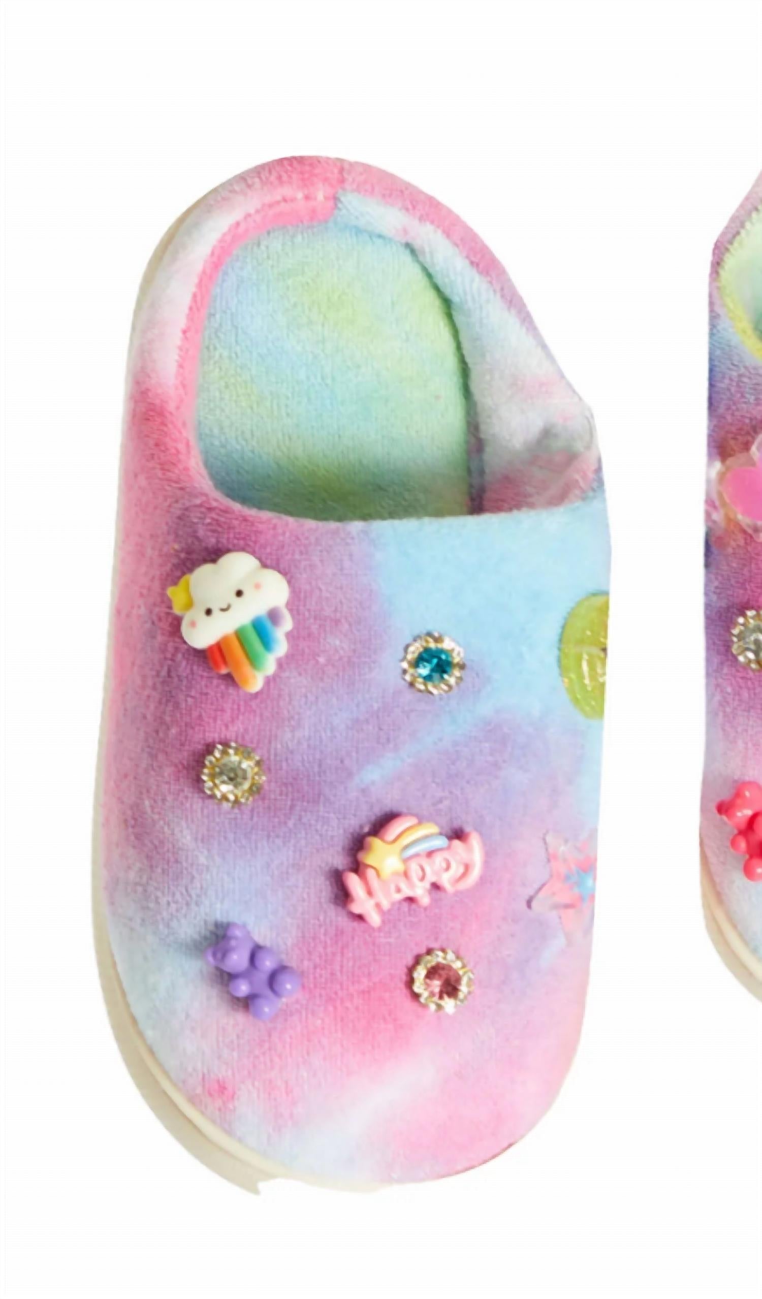 Bari Lynn - Girl's Tie Dye Charm Slippers