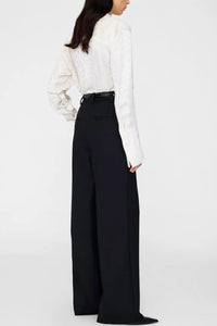 ANINE BING Amanda Shirt in ivory - women's long sleeve top - detail view