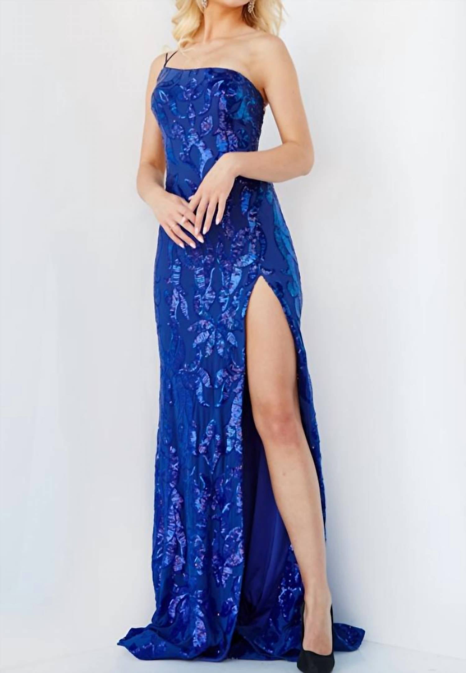 Jovani - Sequin High Slit Gown