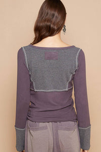 Pol - V-neck Fitted Top