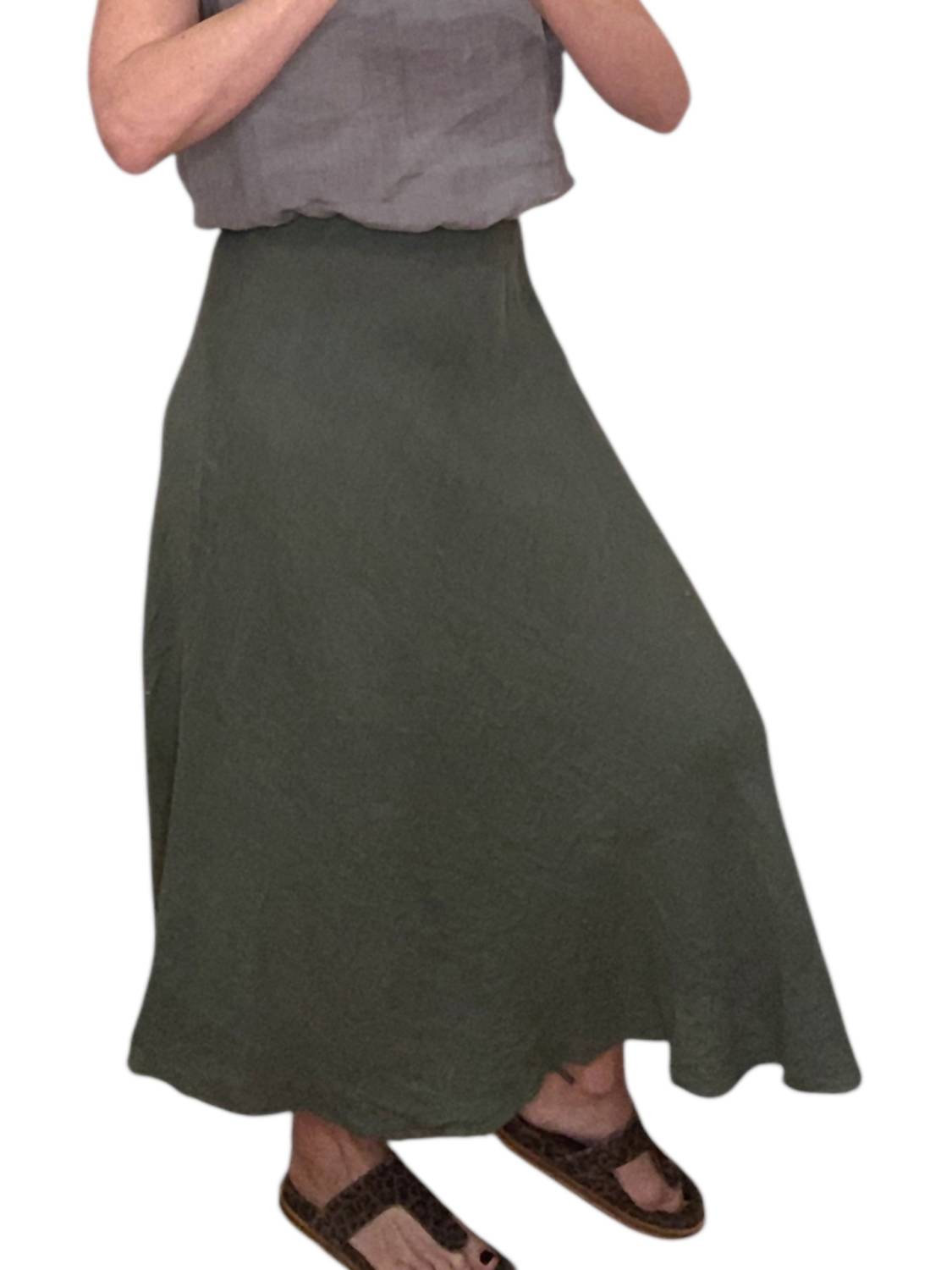 Milio Milano - Crinkle Linen Midi Skirt