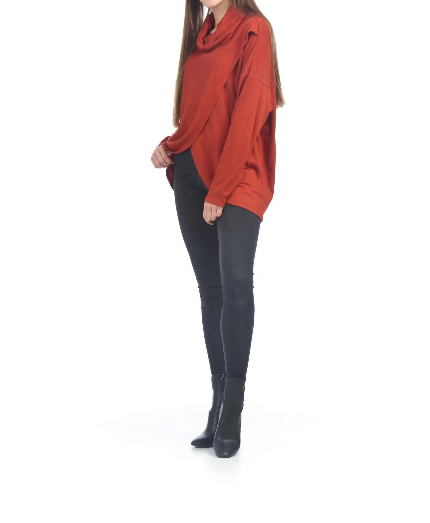 La Fleur & Le Papillon - Cowl Neck Crossover Top