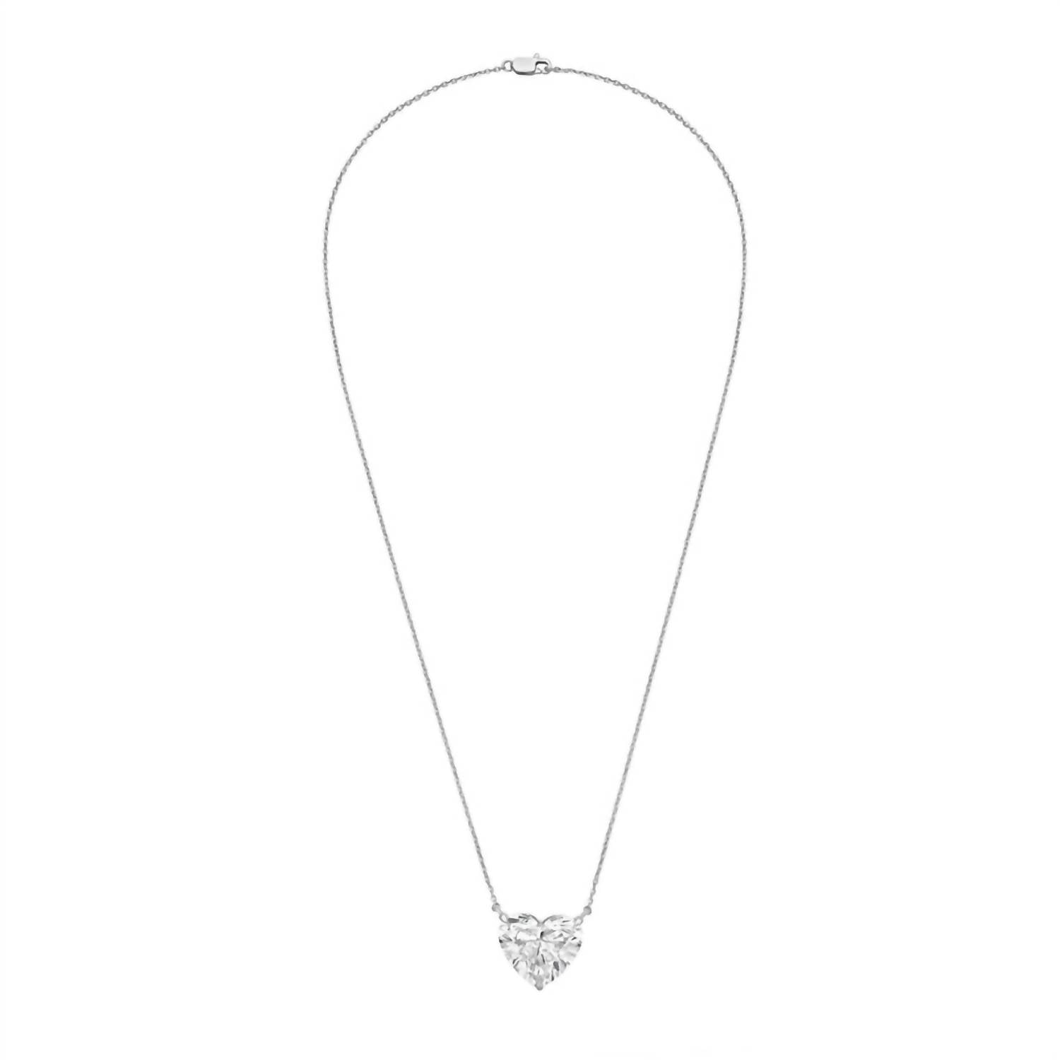 Diana M Jewels - Women's Lab Grown Diamond Solitaire Pendant Heart Necklace