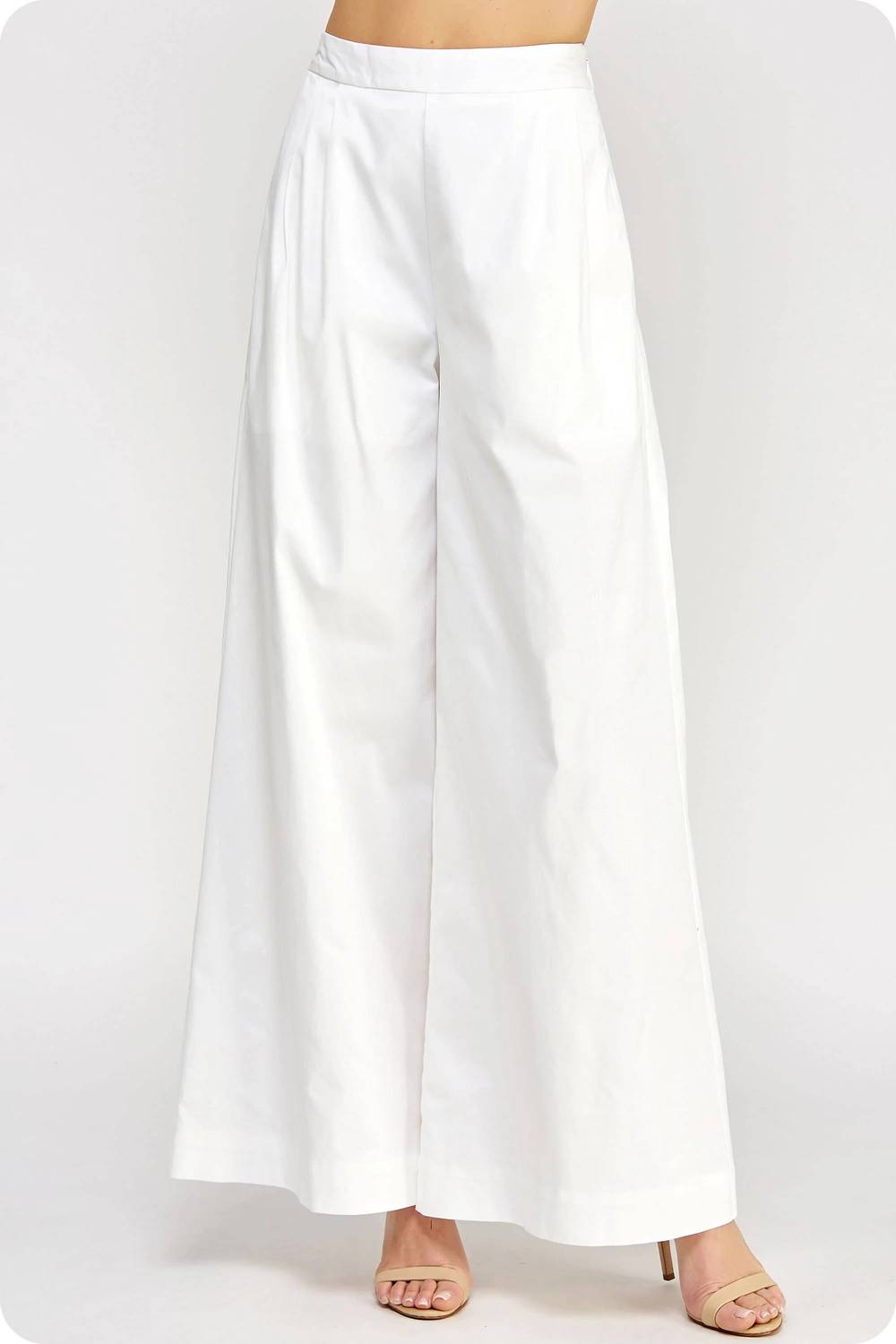 Strut & Bolt - Pleat Detail Wide Leg Twill Pants