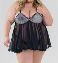 Isayes - RHINESTONE BABYDOLL SET